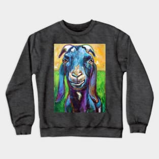 Lucian the BLACK FARM GOAT by Robert Phelps Crewneck Sweatshirt